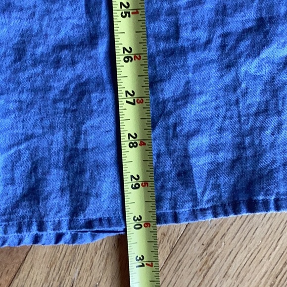 Sunny Leigh 100% linen pull on collarless tunic in sky blue with long sl… - Picture 9 of 12